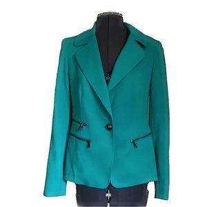 Anne Klein Turquoise Green Single Button Blazer Size 4- Worn Once EUC